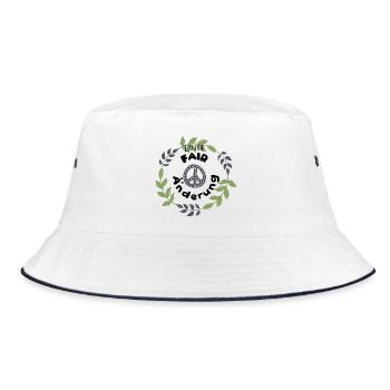 zeit für fair änderung umweltschutz statement - Bucket Hat - Weiß/Navy - Vorne