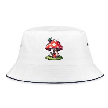 Enchanted Shroom Home: The Fungal Abode - Bucket Hat - white/navy - Front