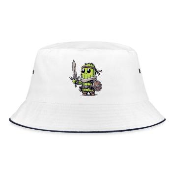 Avocado Knight: The Bravocado Warrior - Bucket Hat - white/navy - Front
