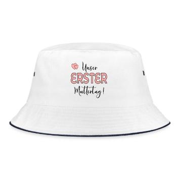 UNSER ERSTER MUTTERTAG BABY MAMA - Bucket Hat - Weiß/Navy - Vorne