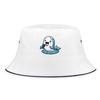 Melody Whale: The Aquatic Crooner - Bucket Hat - white/navy - Front