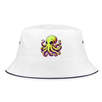 Octopus - Bucket Hat - white/navy - Front