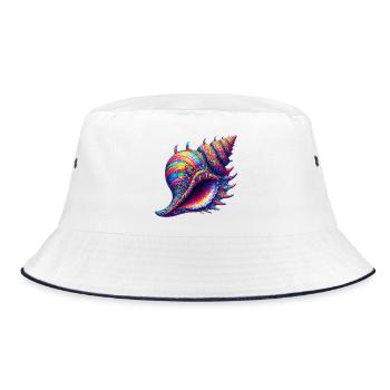 Shell - Bucket Hat - white/navy - Front