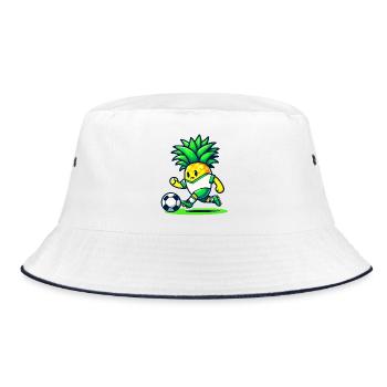 Pineapple Goalie: The Soccer Star - Bucket Hat - white/navy - Front