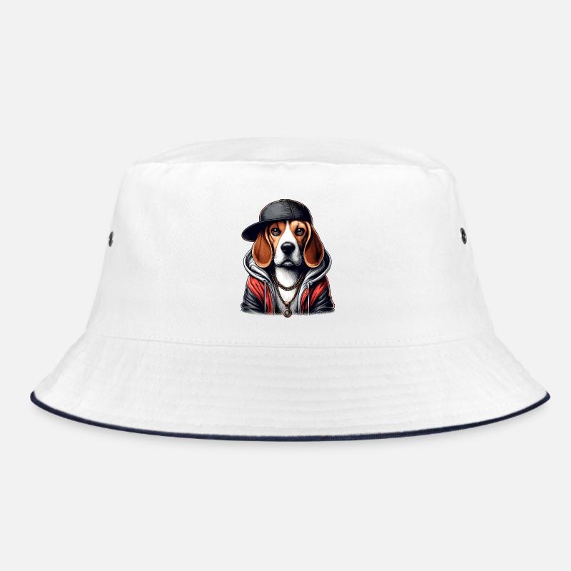 Beagle Gangsta Hund Cappy Geschenk Bucket Hat
