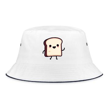 Toasty Buddy: The Smiling Slice - Bucket Hat - white/navy - Front