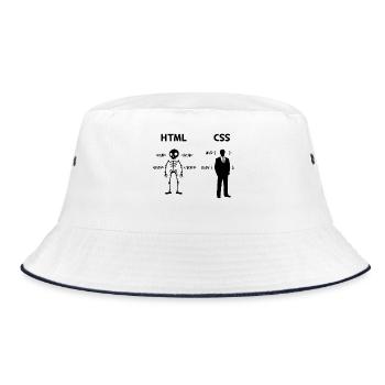 Developer Programmer Coden Css Scripting Code - Bucket Hat - white/navy - Front