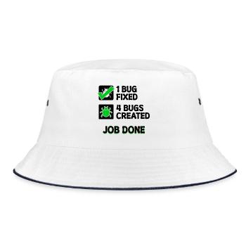 Programmierer Developer Bugfixing Bugs Skripting - Bucket Hat - Weiß/Navy - Vorne