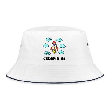 Open Source Developer Css C++ Php Java Coden - Bucket Hat - Weiß/Navy - Vorne