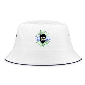 Nerd Developer Computer Code Informatik Debug - Bucket Hat - Weiß/Navy - Vorne