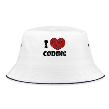 Code Developer Scripting Debug Heart Statement - Bucket Hat - white/navy - Front