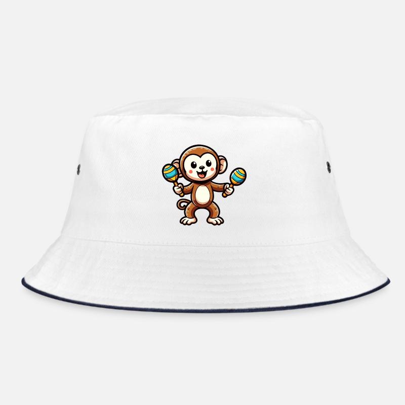 Maraca Monkey: The Musical Primate Bucket Hat