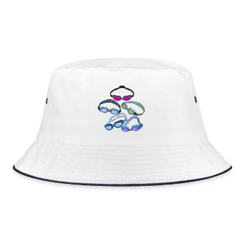 Cool Swimming Goggles - Bucket Hat - white/navy - Front