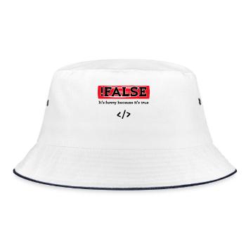 Code Debug Programmer Developer Funny Sayings - Bucket Hat - white/navy - Front