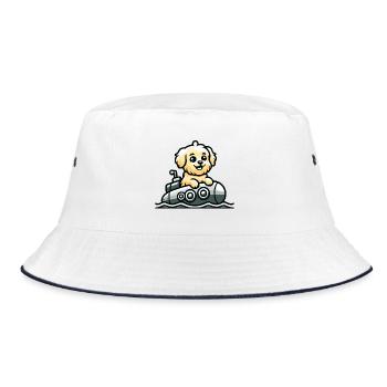 Adventure Pup: The Nautical Explorer - Bucket Hat - white/navy - Front