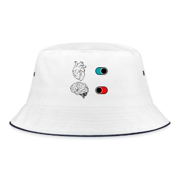 Nocturnal Crescent Duo - Bucket Hat - white/navy - Front