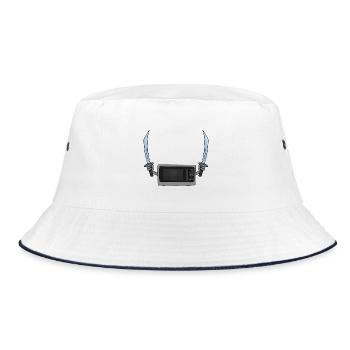 Microwave oven and the sword - Bucket Hat - white/navy - Front
