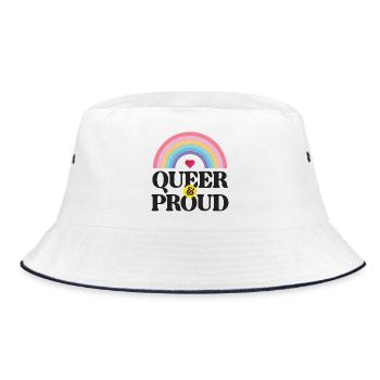 Mois de la fierté LGBT - Queer et fier - Bob - blanc/marine - Devant
