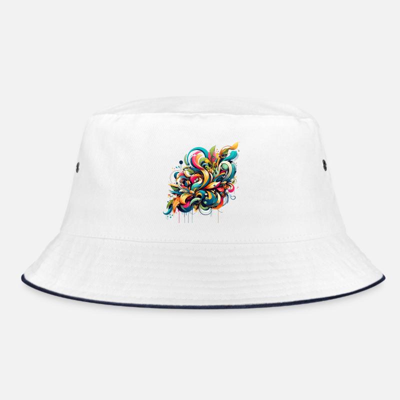 Coole florale dynamische Graffiti-Illustration Bucket Hat