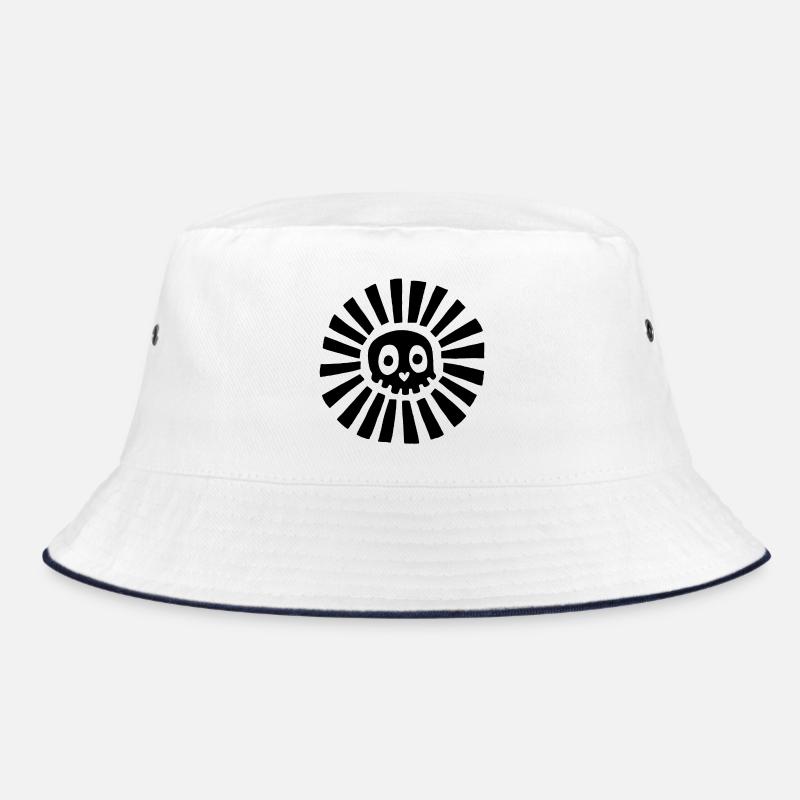 Black Sunny Skull Bucket Hat