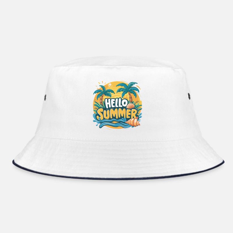 Dazzling elegance HELLO SUMMER - Bucket Hat - white/navy