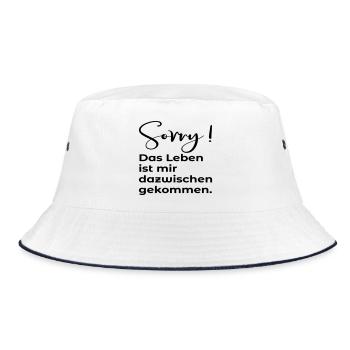 AUSREDE - ZEITMANAGEMENT - Bucket Hat - Weiß/Navy - Vorne
