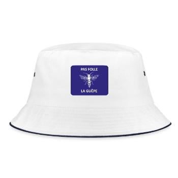 Not crazy wasp - Bucket Hat - white/navy - Front