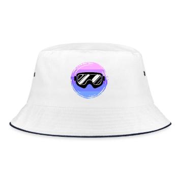 Wintersaison Wintersport Schifahren Schnee Winter - Bucket Hat - Weiß/Navy - Vorne
