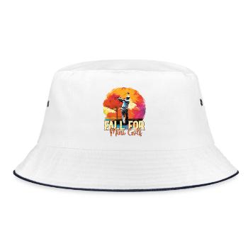 Fall in love with minigolf, -golfer - Bucket Hat - white/navy - Front