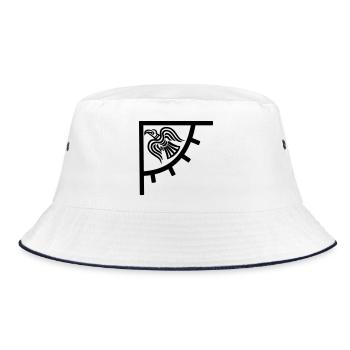 Viking Flag Corner Raven - Bucket Hat - white/navy - Front