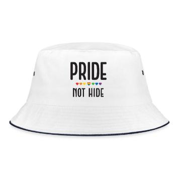 LGBT Pride Month - Pride, Not Hide - Bucket Hat - white/navy - Front