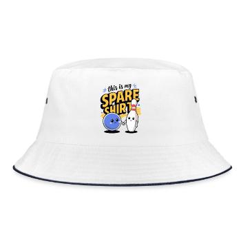 This is my Spare Shirt - Bucket Hat - white/navy - Front