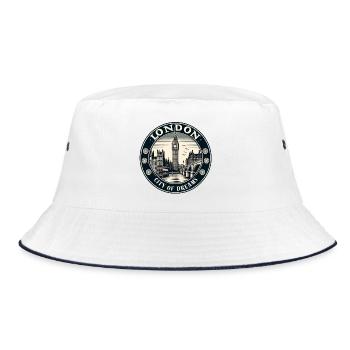 London - Bucket Hat - Weiß/Navy - Vorne