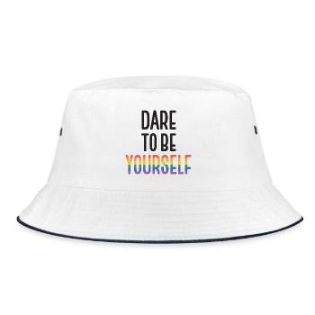 LGBT Pride Month - Dare To Be Yourself - Bucket Hat - white/navy - Front