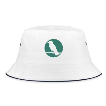 Crow on a branch - Bucket Hat - white/navy - Front