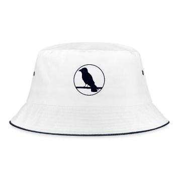 Crow on a branch - Bucket Hat - white/navy - Front