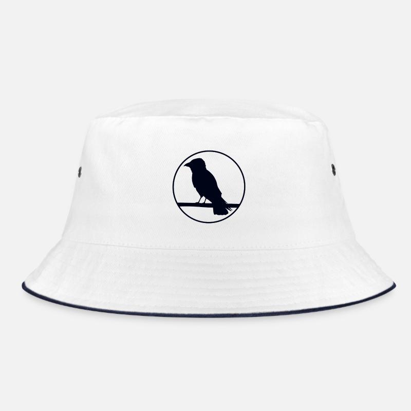 Krähe auf Ast Bucket Hat