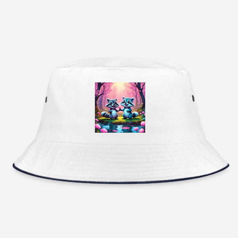 Waschbären im Märchenwald Bucket Hat