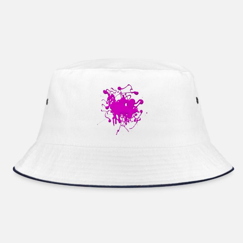 Pink.Splash - Bucket Hat - Weiß/Navy