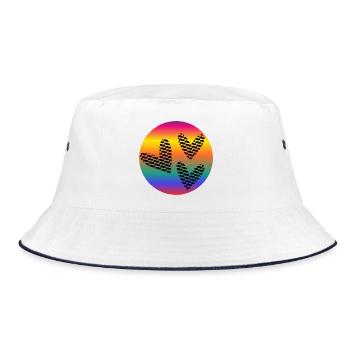 HERZ. VIELEN DANK. GELIEBTE. MEISTER. DANKE HERRIN. - Bucket Hat - Weiß/Navy - Vorne