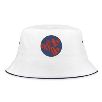 HERZ. VIELEN DANK. GELIEBTE. MEISTER. DANKE HERRIN. - Bucket Hat - Weiß/Navy - Vorne