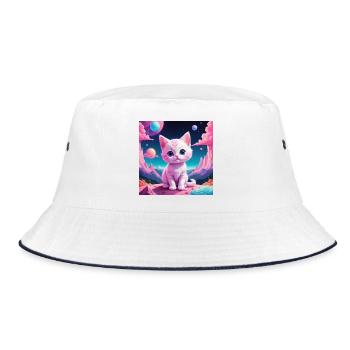 Kittens on foreign planets - Bucket Hat - white/navy - Front