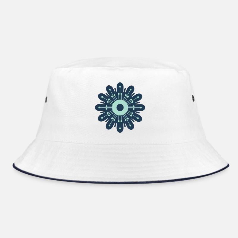 Fleur bleu foncé et vert menthe Bob