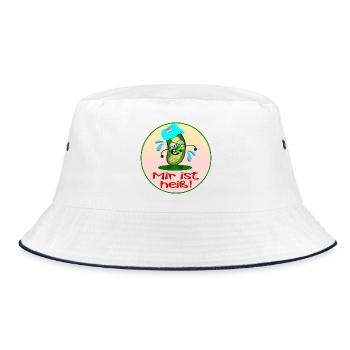 Hitze Sommer - Bucket Hat - Weiß/Navy - Vorne
