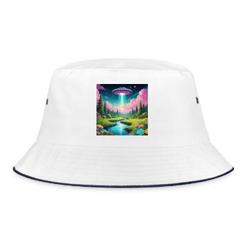 UFO - Bucket Hat - white/navy - Front