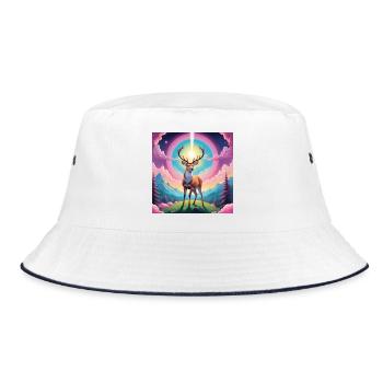 Deer on the mountain - Bucket Hat - white/navy - Front