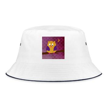 hibou aigle hibou affiche pois forêt violette enfants - Bob - blanc/marine - Devant