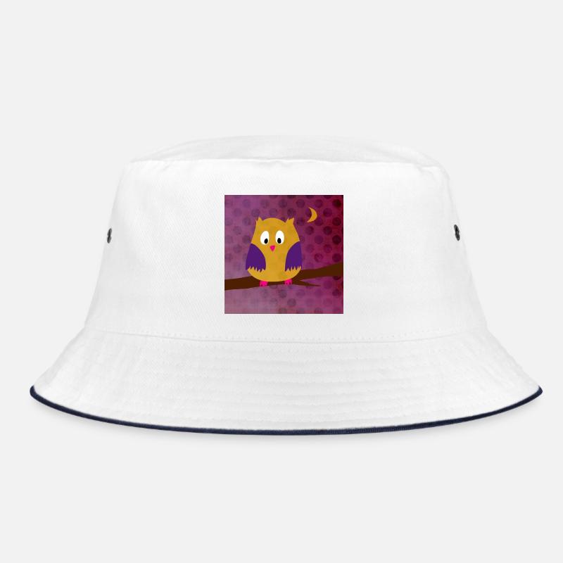 Eule Uhu Poster Dots Punkte Wald violett Kinder Bucket Hat