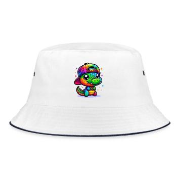 Kroko - Bucket Hat - white/navy - Front