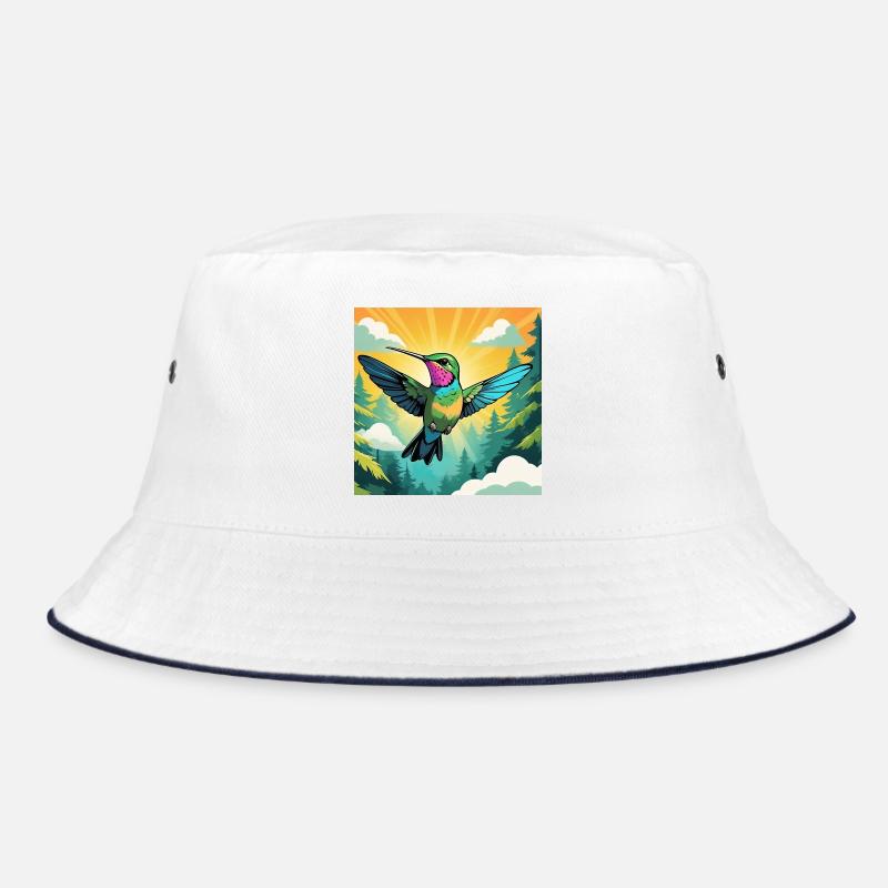 Hummingbird - Bucket Hat - white/navy